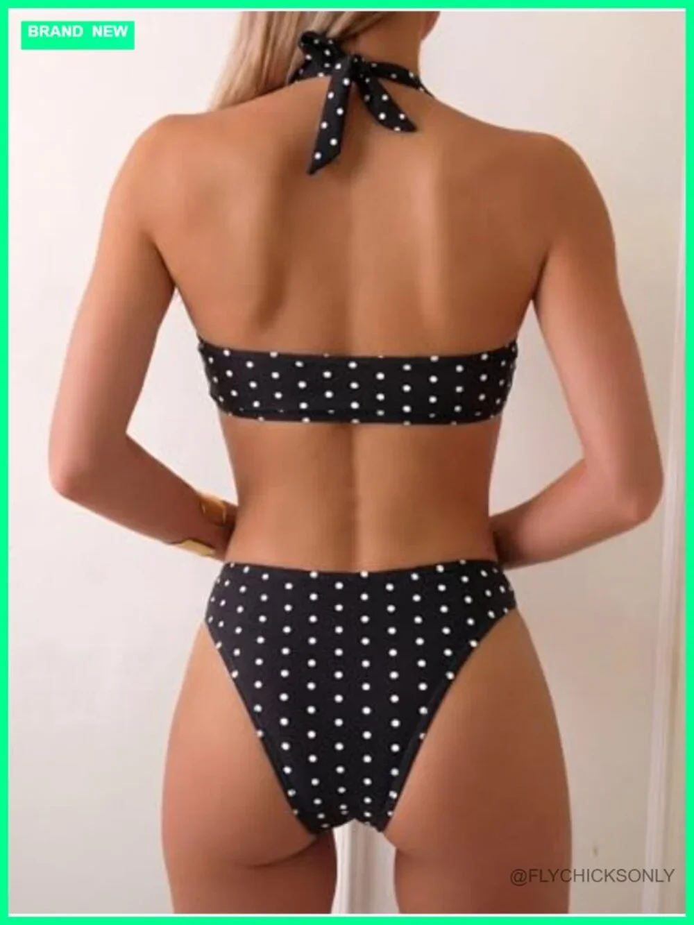 Women's Halter V Neck Bikini Set Push Up Padded Cheeky Two Piece Swimsuit 80%
